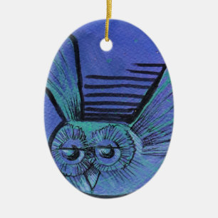Purple Owl Ceramic Ornament