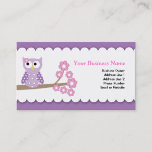 Purple Owl Customisable Business Card Template