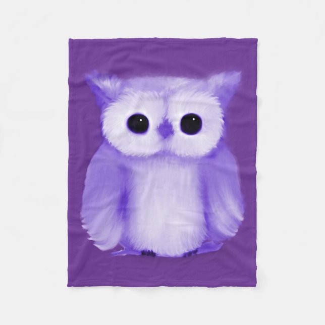 Purple Owl Fleece Blanket (Front)