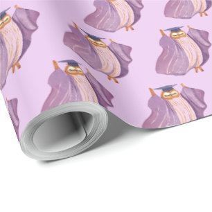 Purple Owl Graduation Gift Wrap