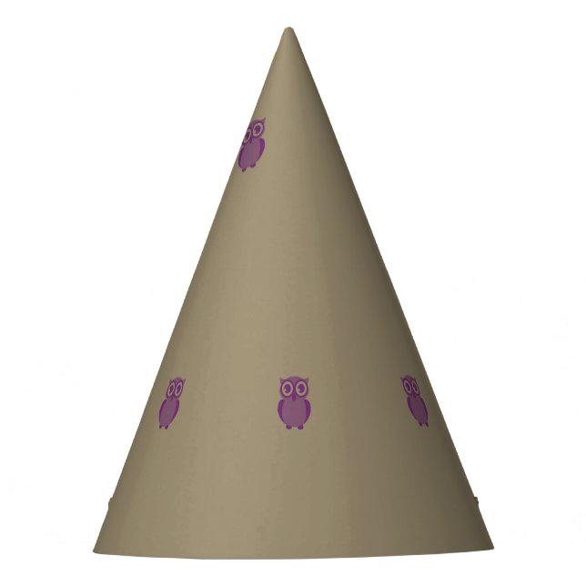 Purple Owl Party Hat (Front)