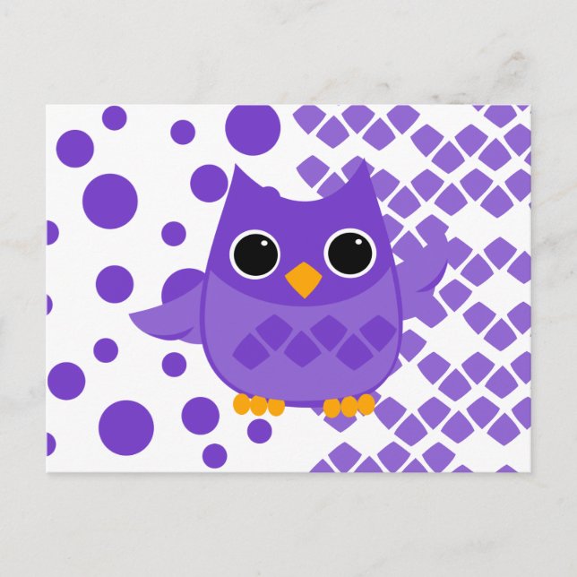Purple Owl Postcard (Front)