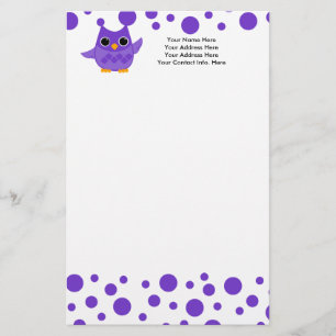 Purple Owl Stationery