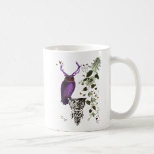 Purple Owl With Antlers 2 Coffee Mug