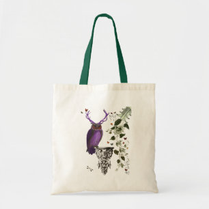 Purple Owl With Antlers 2 Tote Bag