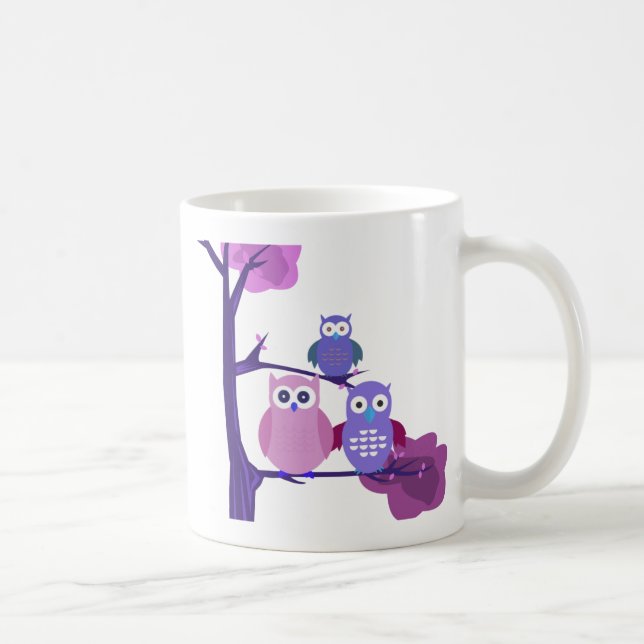 Purple Owls Coffee Mug (Right)