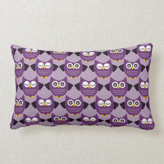 Purple Owls Lumbar Cushion