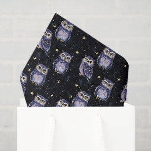 Purple Owls Magic Stars Birthday Tissue Paper