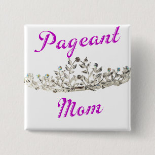 Purple Pageant Mum 15 Cm Square Badge