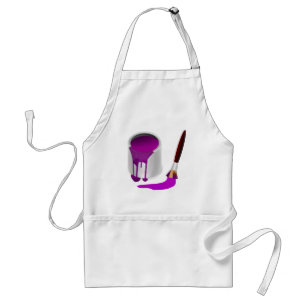 PURPLE PAINT & BRUSH Long Apron