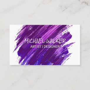 Purple Paint Brushed Business Card