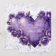Purple Paint Heart and Roses Wedding Celebration