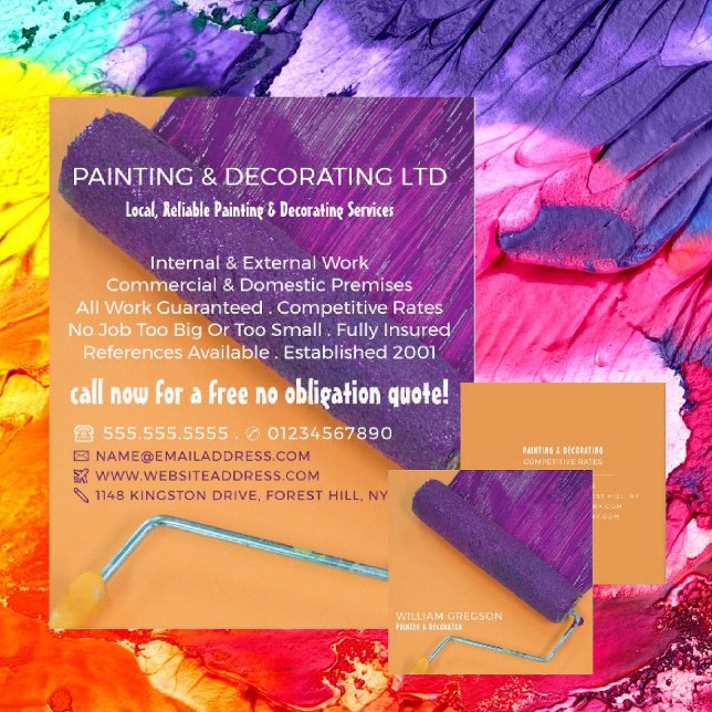 Purple Paint Roller, Painter & Decorator Flyer (Creator Uploaded)