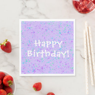 Purple Paint Splatter Birthday Napkin