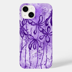 Purple Paint Splatter & Lilies Case-Mate iPhone 14 Case