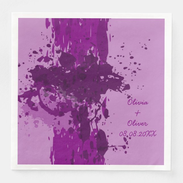 Purple Paint Splatter Napkin (Front)