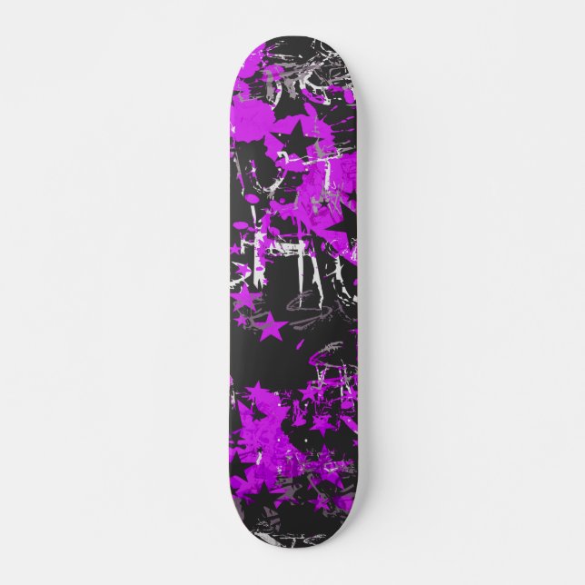 Purple Paint Splatter Skateboard (Front)