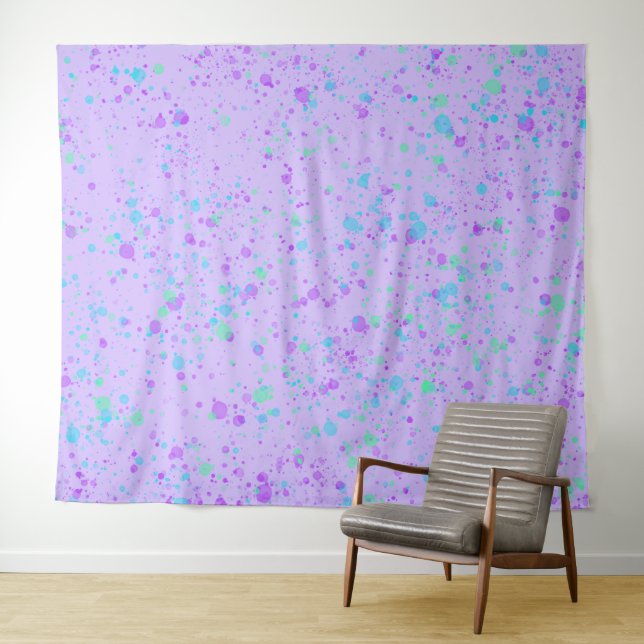 Purple Paint Splatter Tapestry (In Situ (Horizontal))