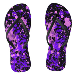 Purple Paint Splatters Thongs