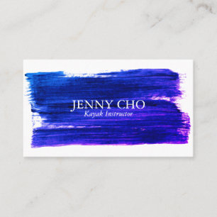 Purple  paint stripe hand painted business card