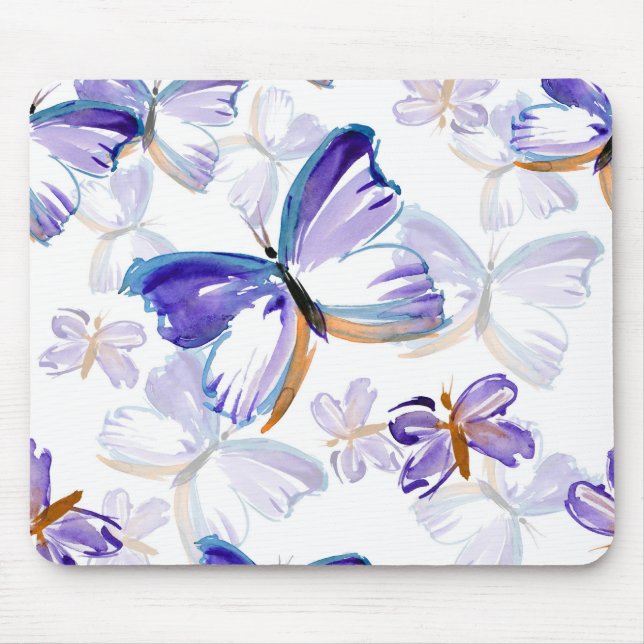 Purple Painted Butterflies Mousepad (Front)