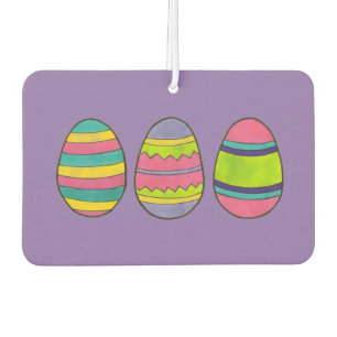 Purple Painted Happy Easter Egg Hunt Eggs Car Air Freshener
