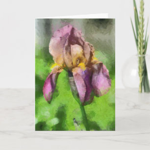Purple Painted Iris Greeting Card