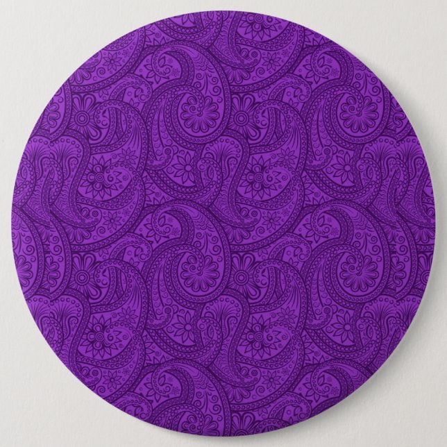Purple Paisley 6 Cm Round Badge (Front)