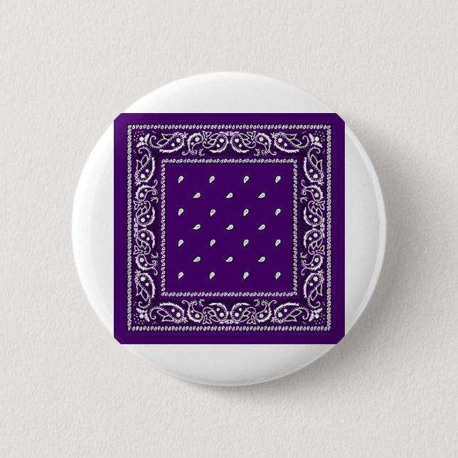 Purple Paisley Bandanna 6 Cm Round Badge (Front)