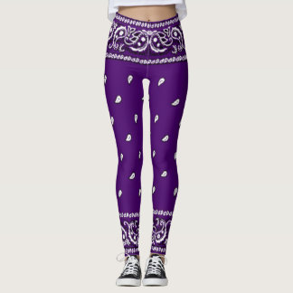 Purple Paisley Bandanna  Leggings