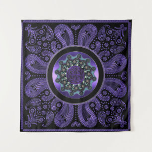 Purple Paisley Celtic Knot Mandala Wall Tapestry