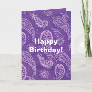 Purple Paisley Greeting Card