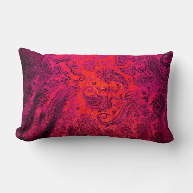 Purple Paisley Lumbar Cushion (Front)