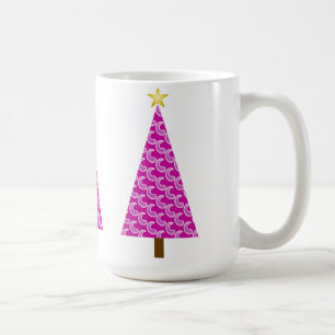 Purple paisley modern Christmas tree Coffee Mug