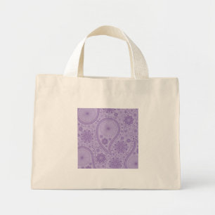 Purple paisley pattern mini tote bag