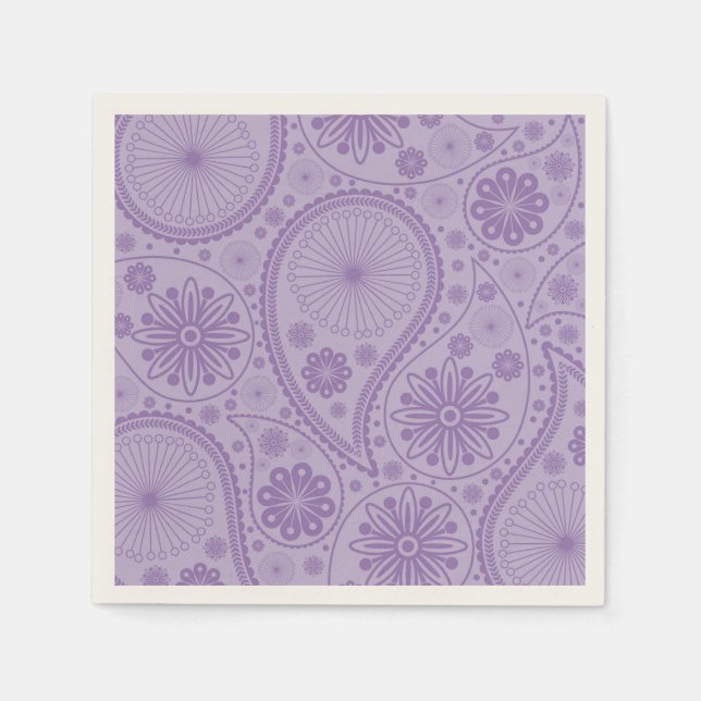 Purple paisley pattern napkin (Front)