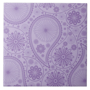Purple paisley pattern tile