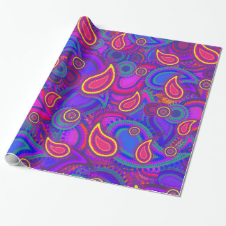 Purple Paisley Pattern Wrapping Paper