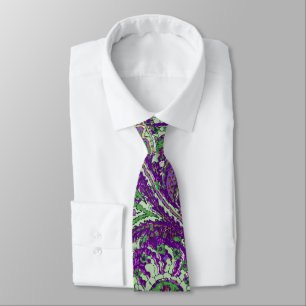 Purple Paisley Peacock Colours Wedding Tie