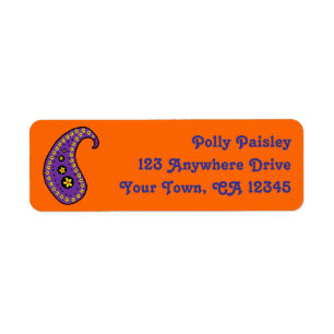 Purple Paisley Return Address Label