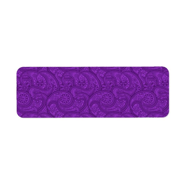 Purple Paisley Return Address Label (Front)