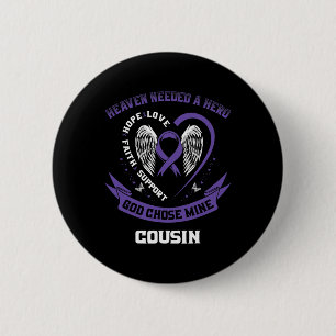 Purple Pancreatic Cancer Awareness Ribbon Cousin H 6 Cm Round Badge