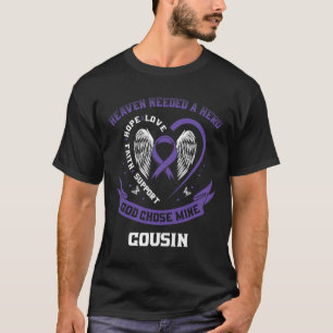 Purple Pancreatic Cancer Awareness Ribbon Cousin H T-Shirt
