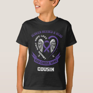 Purple Pancreatic Cancer Awareness Ribbon Cousin H T-Shirt