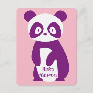 Purple Panda Baby Shower Invitation Card