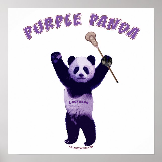 Purple Panda Lacrosse Poster (Front)