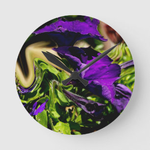 Purple Panic Round Clock