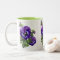 Purple pansies 2 tone coffee mug