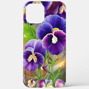 Purple Pansies -AI ART iPhone 12 Pro Max Case
