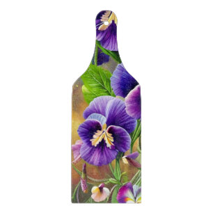 Purple Pansies -AI ART Cutting Board